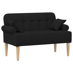 vidaXL Canapea cu capitonaj butonat Negru 120 x 65 x 79 cm Țesătură
