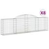 vidaXL Coșuri gabion arcuite 8 buc., 300x30x80/100 cm, fier galvanizat