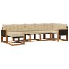 vidaXL Set de canapele de exterior cu pernă 7 pcs Natural și Bej