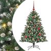 vidaXL Brad de Crăciun artificial Verde 120 cm PVC și Plastic și Oțel