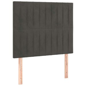 vidaXL Tăblie de pat gri &icirc;nchis 80x5x118/128 cm catifea