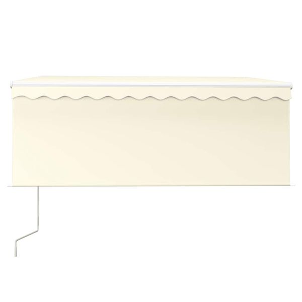 vidaXL Copertină automată cu stor & senzor v&acirc;nt & LED, crem, 3x2,5 m