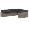 vidaXL Set canapele de grădină, 9 piese, cu perne, gri, poliratan