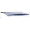 Copertină retractabilă Albastru și Alb 400 &times; 300 cm P&acirc;nză și Aluminiu