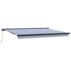 Copertină retractabilă Albastru și Alb 400 &times; 300 cm P&acirc;nză și Aluminiu