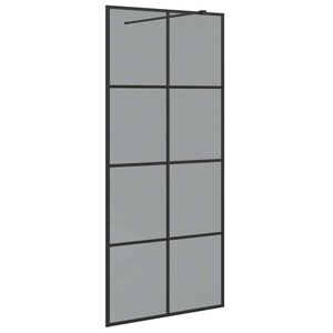 vidaXL Zid de duș walk-in Negru 90 x 195 cm sticlă securizată