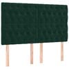 vidaXL Pat box spring cu saltea, verde &icirc;nchis, 140x200 cm, catifea