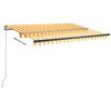 vidaXL Copertină autonomă retractabilă automat, galben&alb, 350x250 cm
