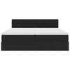 vidaXL Cadru de pat otoman cu saltele, catifea neagră 200x200cm