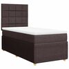 vidaXL Pat box spring cu saltea, maro &icirc;nchis, 100x200 cm, textil