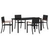 vidaXL Set de masă pentru grădină 5 buc. Negru