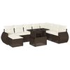 vidaXL Set canapele de grădină cu perne, 9 piese, maro, poliratan