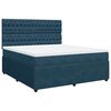 vidaXL Pat box spring cu saltea, albastru &icirc;nchis, 180x200 cm, catifea