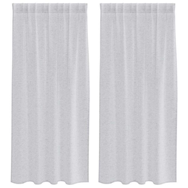 vidaXL Cortină din Voile 2 pcs Gri deschis 175 x 140 cm Poliester