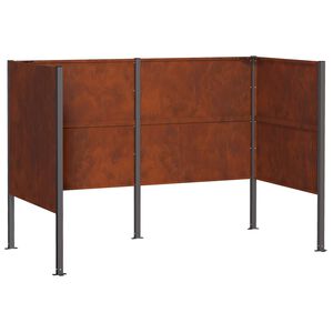 vidaXL Ecran pentru coș de gunoi 167 x 85 x 113 cm Ruginit