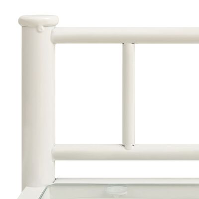 vidaXL Noptieră, alb și transparent, 45x34,5x60,5 cm, metal și sticlă