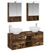 vidaXL Set de mobilier pentru baie 5 pcs Stejar fumuriu