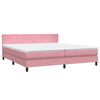 vidaXL Pat box spring cu saltea, roz, 180x210 cm, catifea