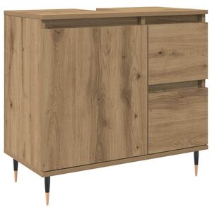 vidaXL Dulap de baie, stejar artizanal, 65x33x60 cm, lemn prelucrat