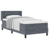 vidaXL Pat cu arcuri cu headboard Gri &icirc;nchis 200 x 90 cm Catifea