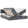 vidaXL Pat cu storage cu saltea cu headboard Gri &icirc;nchis 100 x 200 cm