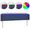 vidaXL Tăblie de pat cu LED, albastru, 203x16x78/88 cm, textil
