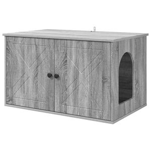 vidaXL Casa pentru pisici Sonoma gri 85 x 55 x 50,5 cm Lemn prelucrat