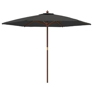vidaXL Umbrelă de soare de grădină st&acirc;lp din lemn, antracit, 299x240cm