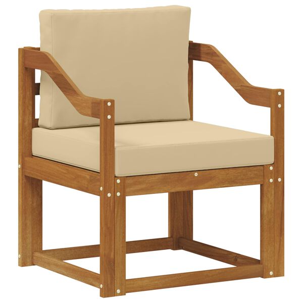 vidaXL Canapea de exterior Lemn de acacia solid și poliester natural