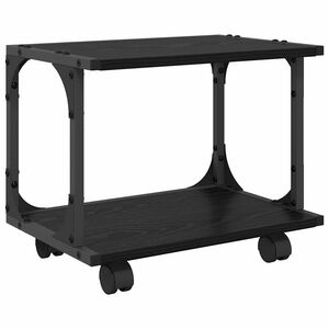 vidaXL Suport pentru imprimantă Stejar Negru 41 x 28 x 33,5 cm