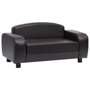 vidaXL Canapea pentru c&acirc;ini, maro, 80 x 50 x 40 cm, piele ecologică