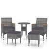 vidaXL Set mobilier de grădină, 5 piese, gri, poliratan