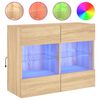 vidaXL Comodă TV de perete cu LED, stejar sonoma, 78,5x30x60,5 cm