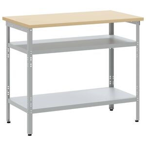 vidaXL Masă de lucru cu raft Gri și Bej 100 x 55 x 85 cm Oțel