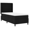 vidaXL Pat cu arcuri cu saltea cu headboard Negru 90 x 190 cm țesătură