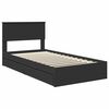 vidaXL Pat cu storage cu headboard Negru 100 x 200 cm Lemn compozit