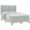 vidaXL Pat cu arcuri cu headboard Gri deschis 140 x 200 cm Catifea