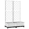 vidaXL Jardinieră de grădină cu spalier, alb, 80x40x121,5 cm, PP