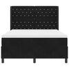vidaXL Pat cu arcuri cu saltea cu headboard Negru 140 x 190 cm Catifea