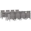vidaXL Set de masă pentru grădină 9 pcs Alb Polipropilenă
