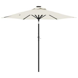 vidaXL Umbrelă soare de grădină st&acirc;lp din oțel, alb, 225x225x212 cm