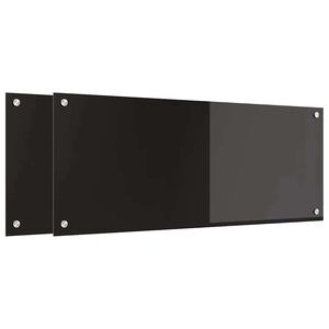 vidaXL Spate de bucătărie 2 pcs Negru 100 x 40 cm sticlă securizată
