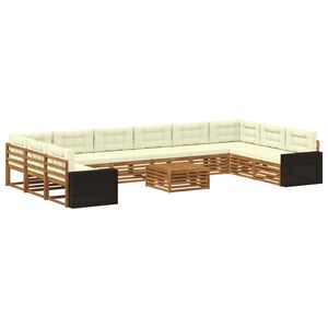 vidaXL Seturi de canapele cu pernă 11 pcs Lemn Solid de Acacia