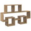 vidaXL Raft de perete stejar artizanal 82 x 15 x 51 cm Lemn compozit