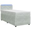 vidaXL Pat box spring cu saltea și LED Gri deschis 90 x 190 cm Catifea