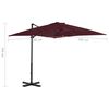 vidaXL Umbrelă în consolă cu stâlp din aluminiu, bordo, 250x250 cm