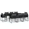 vidaXL Set de mobilier pentru grădină, 9 piese, negru