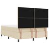 vidaXL Pat cu arcuri cu saltea cu headboard Crem 140 x 190 cm țesătură