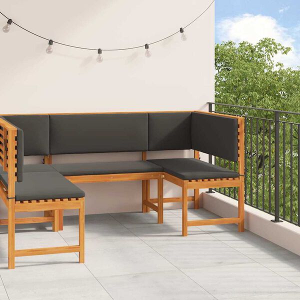 vidaXL Set de Bănci pentru Grădină 3 pcs Maro Lemn Solid de Acacia