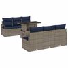 vidaXL Set de canapele pentru grădină cu pernă 7 pcs Gri poliratan